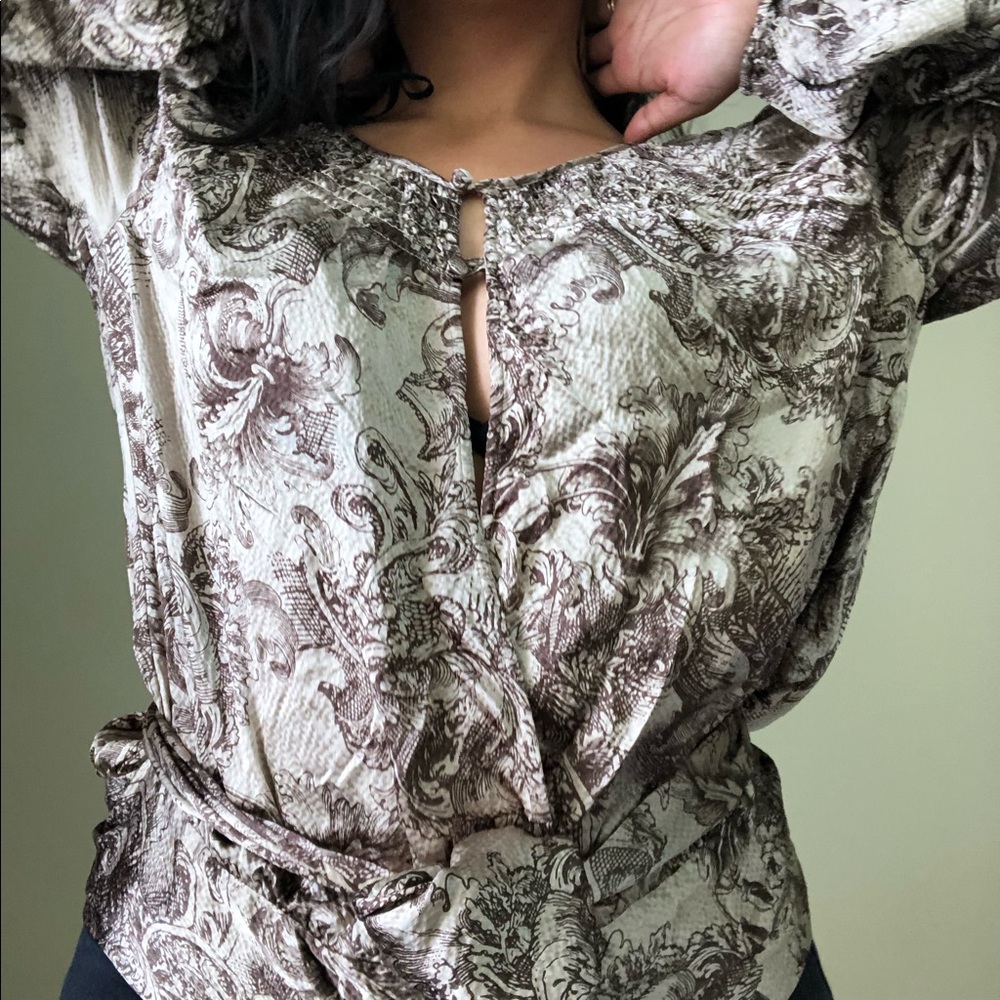 BCBG paisley blouse SEXY